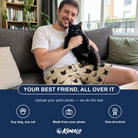 Friends in matching Men's Winged Whispers Custom Cat Face Beach Shorts — a group gift photo