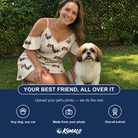 Friends in matching Women's Winged Whispers Custom Dog Face Off-Shoulder Dress — a group gift photo