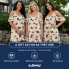 Friends in matching Women's Winged Whispers Custom Face Off-Shoulder Dress — a group gift photo