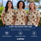 Friends in matching Women's Winged Whispers Custom Face Hawaiian Shirt — a group gift photo