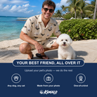 Friends in matching Men's Winged Whispers Custom Dog Face Shirt & Shorts Set — a group gift photo