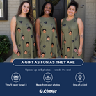 Friends in matching Women's Owloween Custom Face Tank Dress — a group gift photo