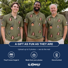 Friends in matching Men's Owloween Custom Face Polo Shirt — a group gift photo
