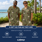 Friends in matching Men's Owloween Custom Face Shirt & Shorts Set — a group gift photo