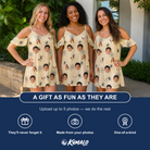 Friends in matching Women's Sinister Strands Custom Face Off-Shoulder Dress — a group gift photo