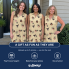 Friends in matching Women's Sinister Strands Custom Face V-Neck Dress — a group gift photo