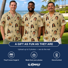 Friends in matching Men's Sinister Strands Custom Face Hawaiian Shirt — a group gift photo
