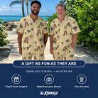 Friends in matching Men's Sinister Strands Custom Face Shirt & Shorts Set — a group gift photo