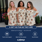 Friends in matching Women's Macabre Mesh Custom Face Off-Shoulder Dress — a group gift photo