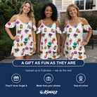 Friends in matching Women's Patch Prowlers Custom Face Off-Shoulder Dress — a group gift photo