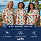 Friends in matching Women's Patch Prowlers Custom Face Hawaiian Shirt — a group gift photo