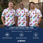 Friends in matching Men's Patch Prowlers Custom Face Polo Shirt — a group gift photo
