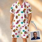 Man wearing Men's Patch Prowlers Custom Face Shirt & Shorts Set — custom faces printed all-over