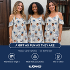 Friends in matching Women's Gloom Looms Custom Face Off-Shoulder Dress — a group gift photo