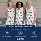 Friends in matching Women's Gloom Looms Custom Face V-Neck Dress — a group gift photo