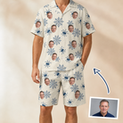 Man wearing Men's Gloom Looms Custom Face Shirt & Shorts Set — custom faces printed all-over