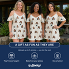 Friends in matching Women's Tarantula Tango Custom Face Off-Shoulder Dress — a group gift photo