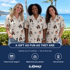Friends in matching Women's Tarantula Tango Custom Face Hawaiian Shirt — a group gift photo