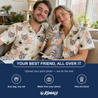 Friends in matching Women's Creepy Crawlers Custom Cat Face Hawaiian Shirt — a group gift photo