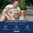Friends in matching Men's Creepy Crawlers Custom Dog Face Polo Shirt — a group gift photo