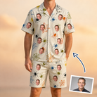 Man wearing Men's Creepy Crawlers Custom Face Shirt & Shorts Set — custom faces printed all-over