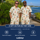 Friends in matching Men's Creepy Crawlers Custom Face Shirt & Shorts Set — a group gift photo