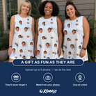 Friends in matching Women's Eight-Legged Elegance Custom Face Tank Dress — a group gift photo