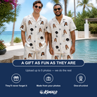 Friends in matching Men's Eight-Legged Elegance Custom Face Shirt & Shorts Set — a group gift photo