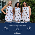 Friends in matching Women's Midnight Webbing Custom Face Tank Dress — a group gift photo