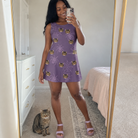 Full-length photo with the pet printed all over this Women's Spider Social Custom Cat Face Tank Dress