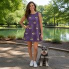 Full-length photo with the pet printed all over this Women's Spider Social Custom Dog Face Tank Dress