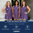 Friends in matching Women's Spider Social Custom Face V-Neck Dress — a group gift photo