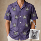 Man wearing Men's Spider Social Custom Cat Face Hawaiian Shirt — custom faces printed all-over