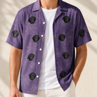 Man wearing Men's Spider Social Custom Dog Face Hawaiian Shirt open over a white tee