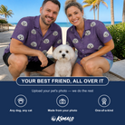 Friends in matching Men's Spider Social Custom Dog Face Hawaiian Shirt — a group gift photo