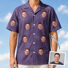 Man wearing Men's Spider Social Custom Face Hawaiian Shirt — custom faces printed all-over