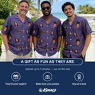 Friends in matching Men's Spider Social Custom Face Hawaiian Shirt — a group gift photo