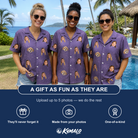 Friends in matching Women's Spider Social Custom Face Hawaiian Shirt — a group gift photo
