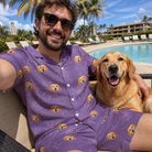 Selfie with the pet whose face is printed all over this Men's Spider Social Custom Dog Face Shirt & Shorts Set