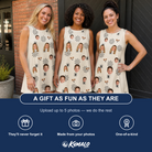 Friends in matching Women's Spooky Spinners Custom Face Tank Dress — a group gift photo