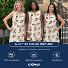 Friends in matching Women's Spooky Spinners Custom Face V-Neck Dress — a group gift photo