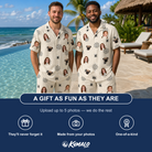 Friends in matching Men's Spooky Spinners Custom Face Shirt & Shorts Set — a group gift photo