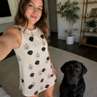 Selfie with the pet whose face is printed all over this Women's Cucurbit Chuckles Custom Dog Face Tank Dress
