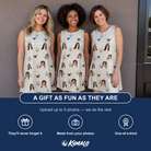 Friends in matching Women's Cucurbit Chuckles Custom Face Tank Dress — a group gift photo