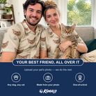 Friends in matching Men's Cucurbit Chuckles Custom Cat Face Hawaiian Shirt — a group gift photo