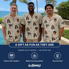 Friends in matching Men's Cucurbit Chuckles Custom Face Hawaiian Shirt — a group gift photo