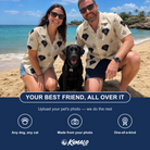 Friends in matching Women's Cucurbit Chuckles Custom Dog Face Hawaiian Shirt — a group gift photo
