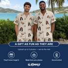 Friends in matching Men's Cucurbit Chuckles Custom Face Shirt & Shorts Set — a group gift photo