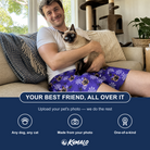 Friends in matching Men's Leggy Lurkers Custom Cat Face Beach Shorts — a group gift photo