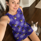 Selfie with the pet whose face is printed all over this Women's Leggy Lurkers Custom Cat Face Tank Dress